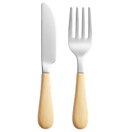 Couteau et fourchette avec manches en bois