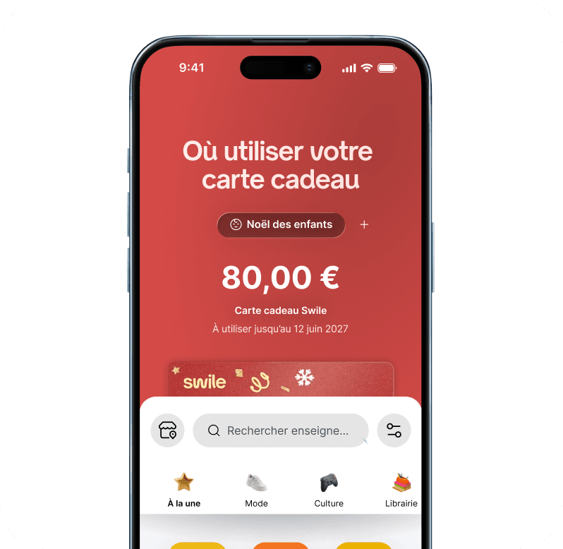 Carte cadeau prête à l’emploi dans l’application Swile