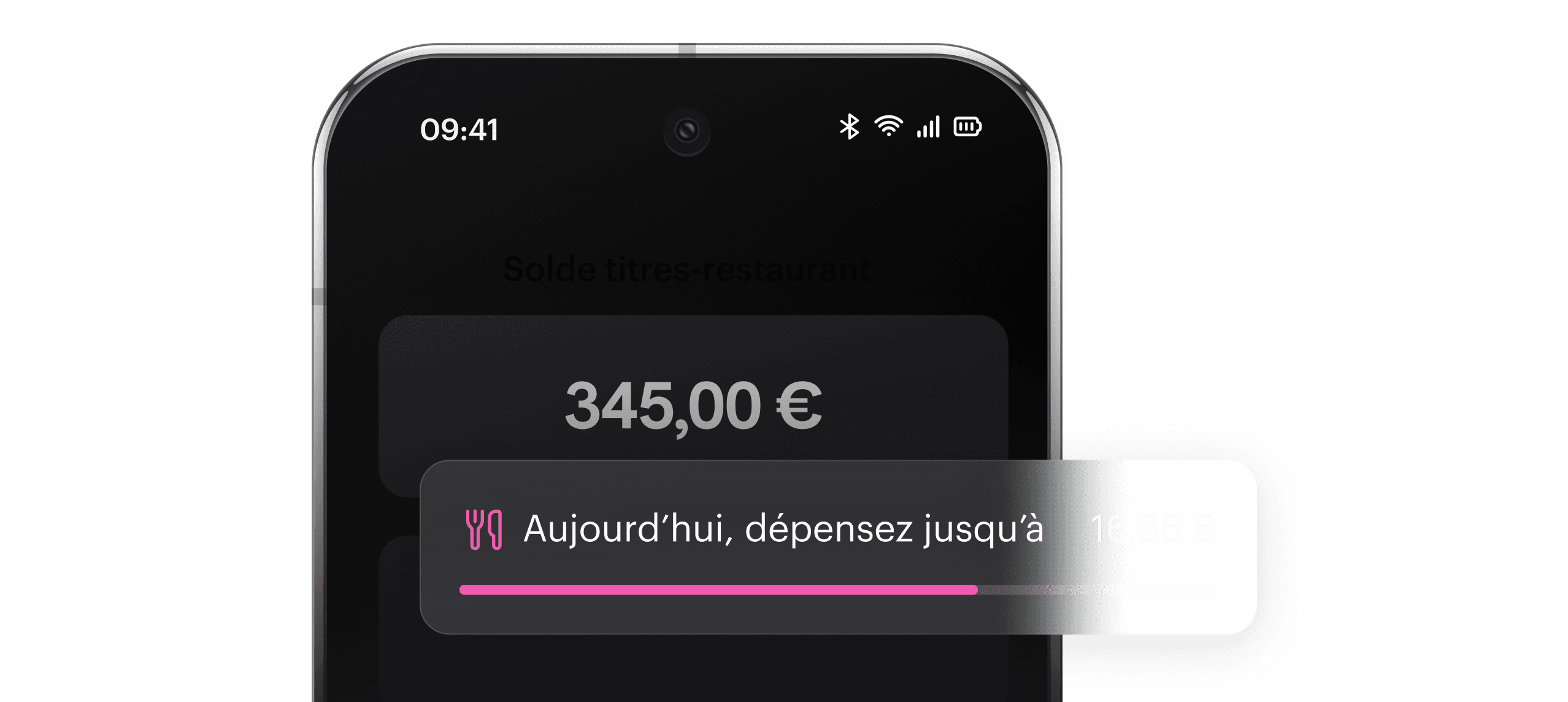 Affichage du solde dans le portefeuille de l'application