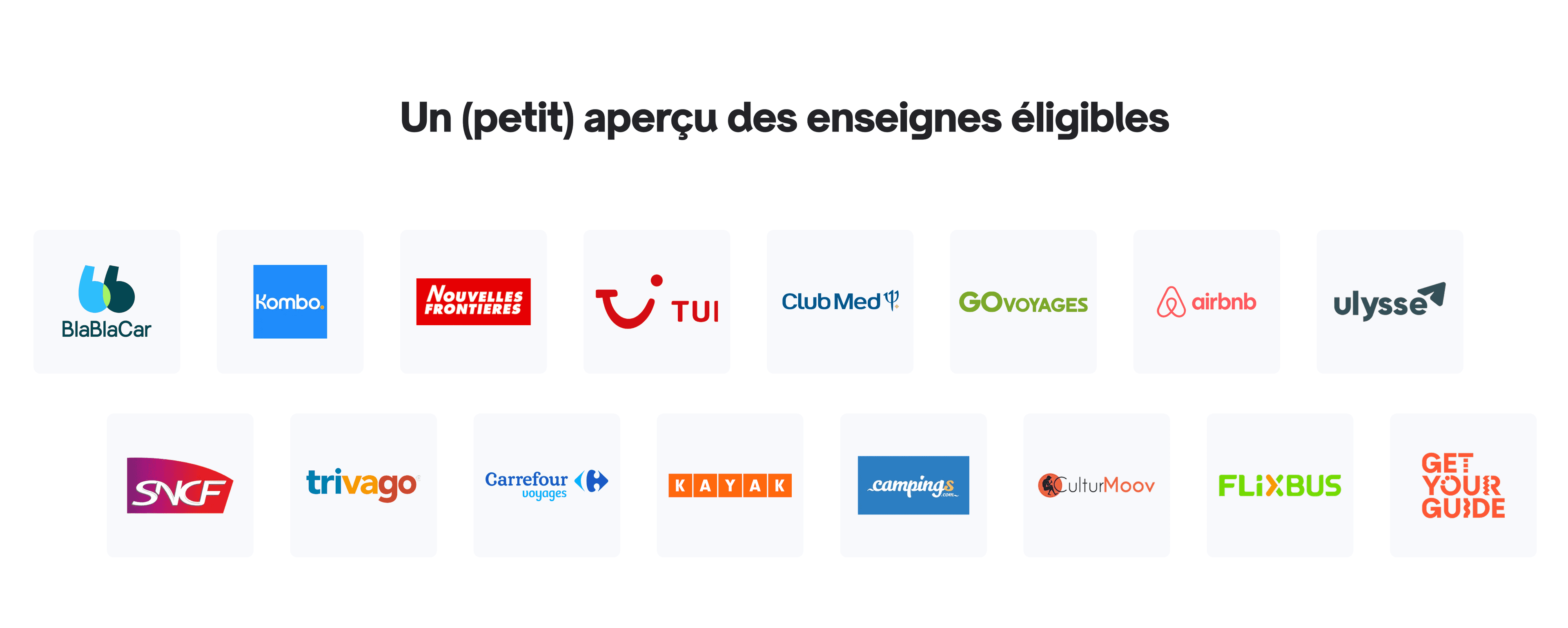 Enseignes éligibles Avantages vacances